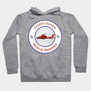 Rescue Swimmer -  US Coast Guard Search and Rescue Helicopter - Dolphin Hoodie